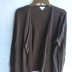 Sonoma Women's Size Large Black Open Front Cardigan